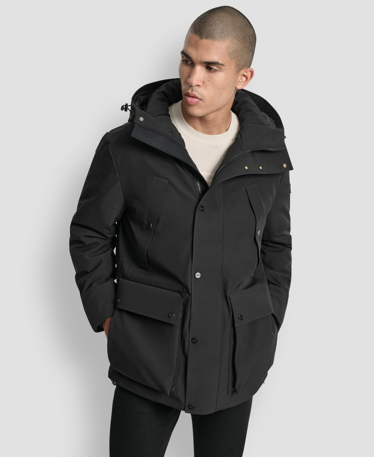 Dkny Men's Urban Hooded Parka Jacket - Black | Macy's