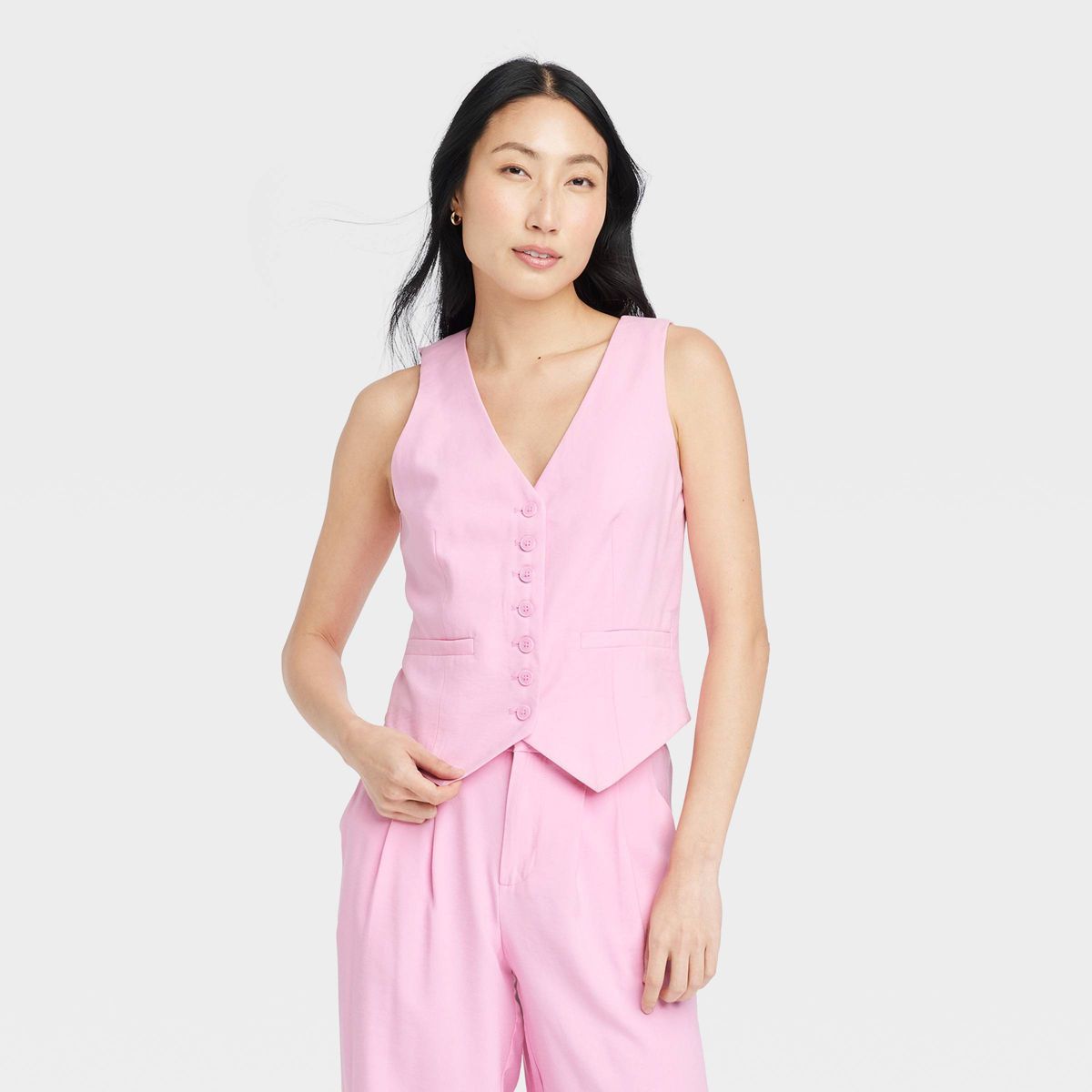Women's Tailored Suit Vest - A New Day™ Pink XS | Target