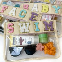 Clear Nylon Zipper Pouch With Chenille Letters | Etsy (US)