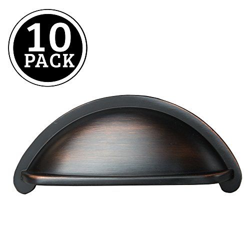 Oil Rubbed Bronze Kitchen Cabinet Pulls - 3 Inch Bin Cup Drawer Handles - 10 Pack of Kitchen Cabinet | Amazon (US)