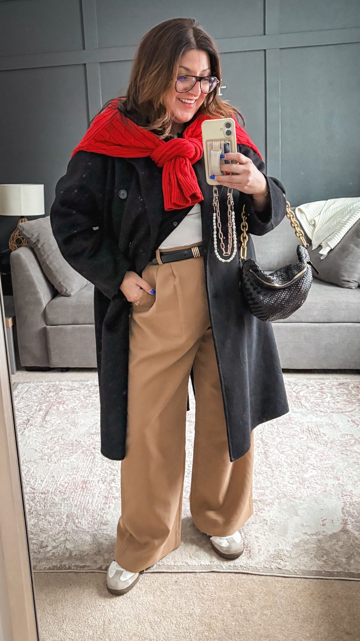 Today’s look with a pop of red. Some of these pieces are older and sold out but I linked either this season’s version of it or similar options. 

Mango wool coat (L)
Abercrombie Sloane pants (33)
Madewell belt (XL)
Adidas Sambas
GAP Factory crew neck sweater 
Clare V. Bag


#LTKSaleAlert #LTKMidsize #LTKOver40