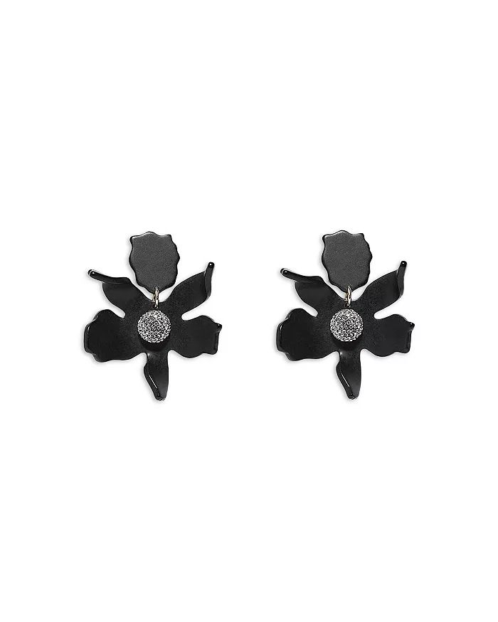 Lele Sadoughi Pav&eacute; Small Black Lily Drop Earrings in 14K Gold Plate Jewelry & Accessories ... | Bloomingdale's (US)