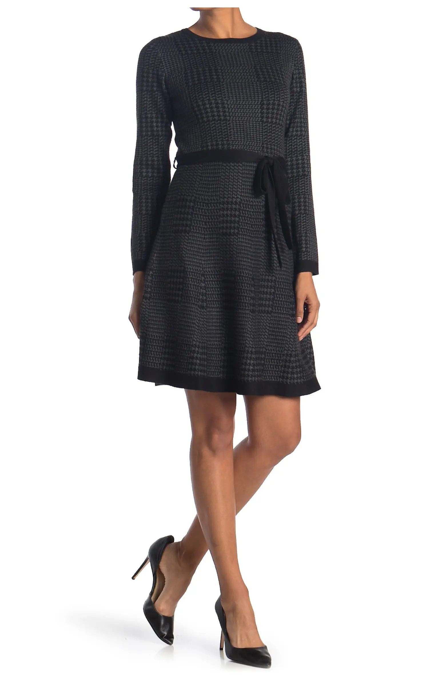 Long Sleeve Fit & Flare Sweater Dress | Nordstrom Rack