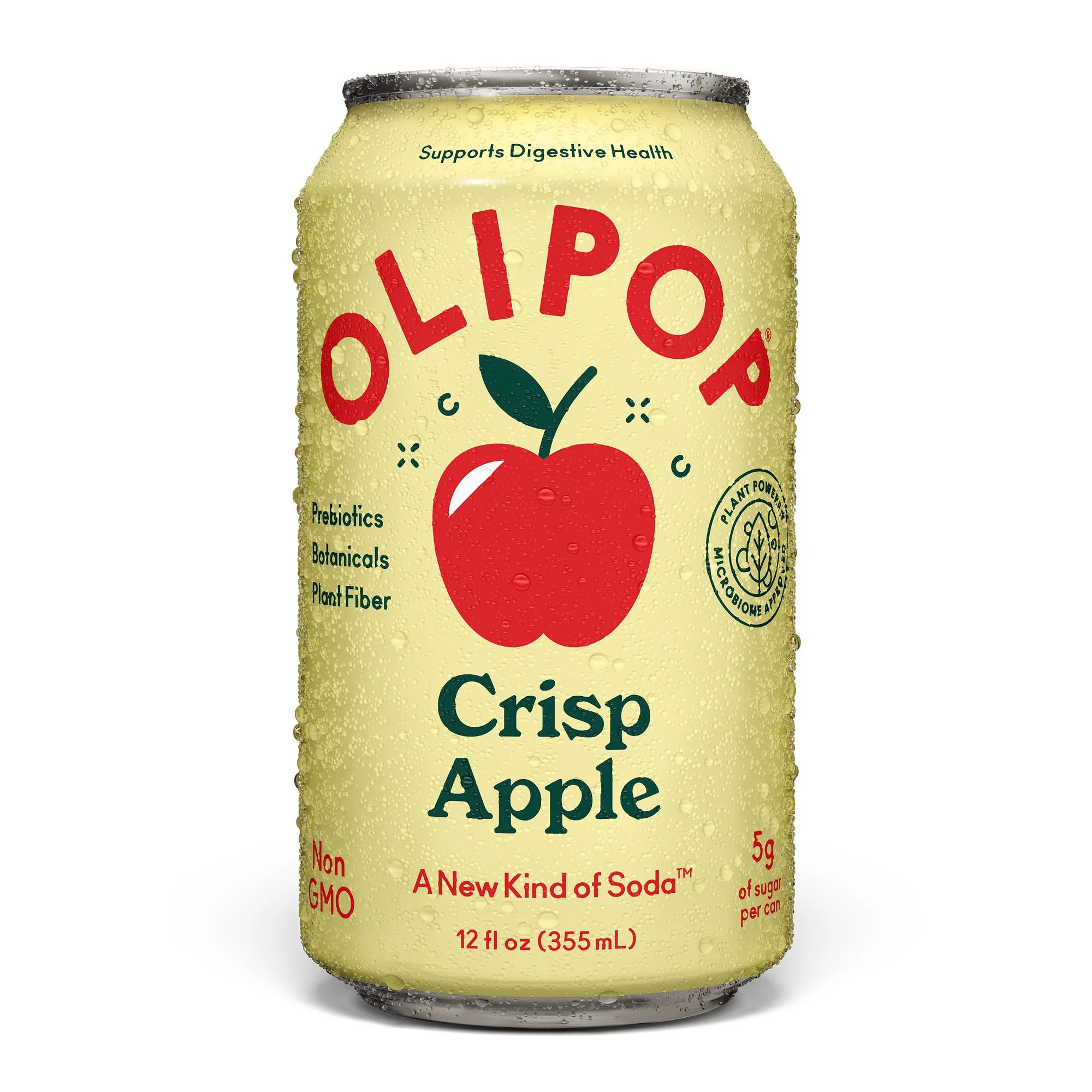 OLIPOP Prebiotic Soda, Crisp Apple, 12 fl oz, Refrigerated | Walmart (US)