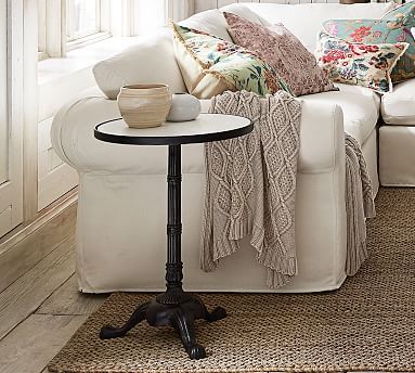 Rae 20" Round Marble End Table | Pottery Barn (US)