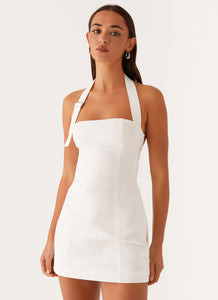 Julianna Linen Mini Dress - White | Peppermayo (Global)