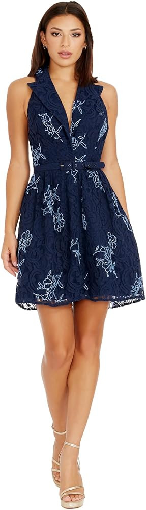 Dress the Population Women's Saxon Fit and Flare Mini Dress | Amazon (US)