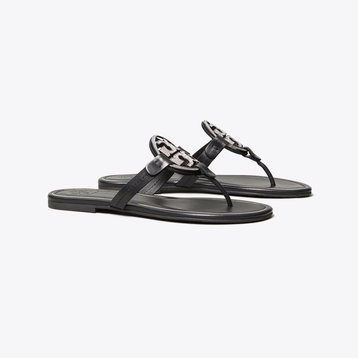 Tory Burch Miller Crystal-logo Sandal, Leather: Women's Shoes | Tory Burch (US)