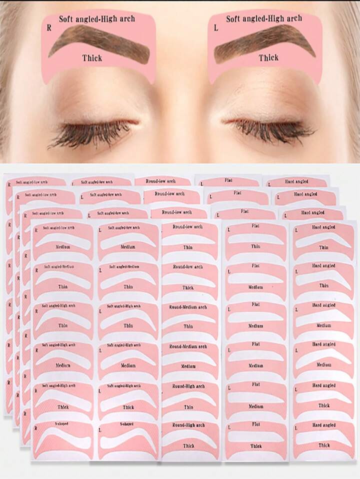 4pcs/set 24 Styles Eyebrow Stencil Set, Non-woven Fabric Eyebrow Template, European And American ... | SHEIN
