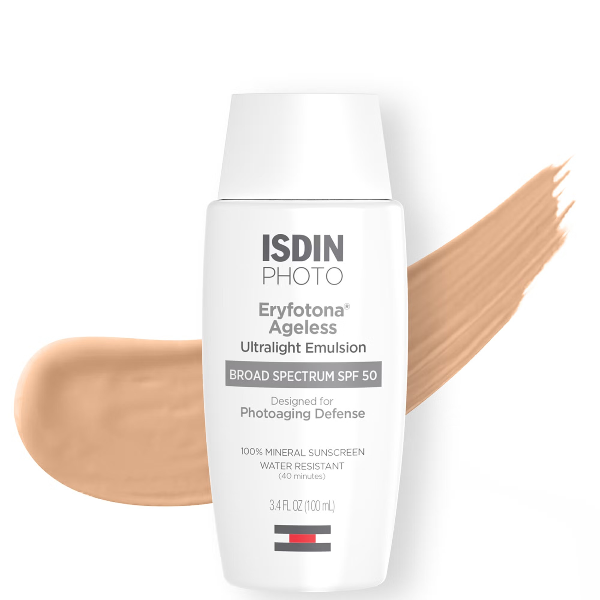 ISDIN Eryfotona Ageless Mineral Broad-Spectrum Tinted Face Sunscreen SPF 50 (3.4 fl. Oz) | Dermstore (US)