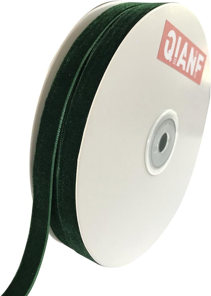 Amazon.com: QIANF Vintage Green Velvet Ribbon, 3/8 Inch X 25Yd | Amazon (US)
