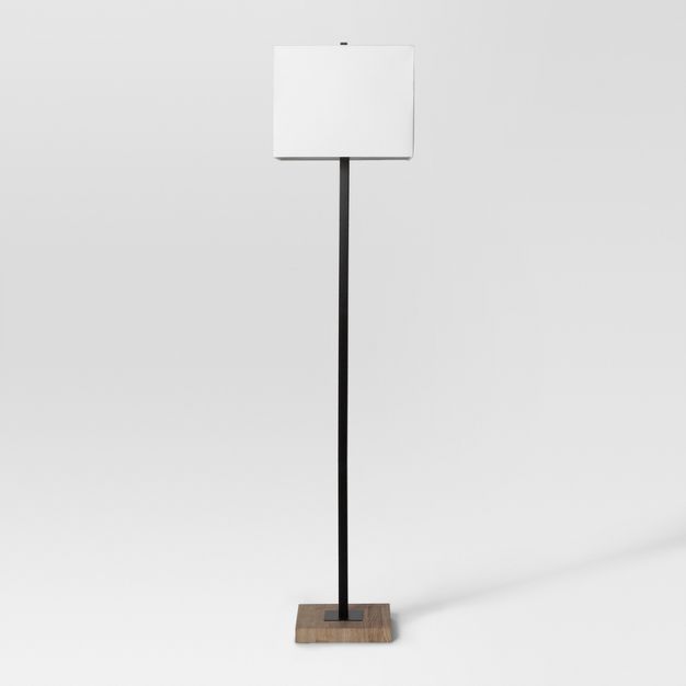 Modern Wood Square Floor Lamp Black - Project 62™ | Target
