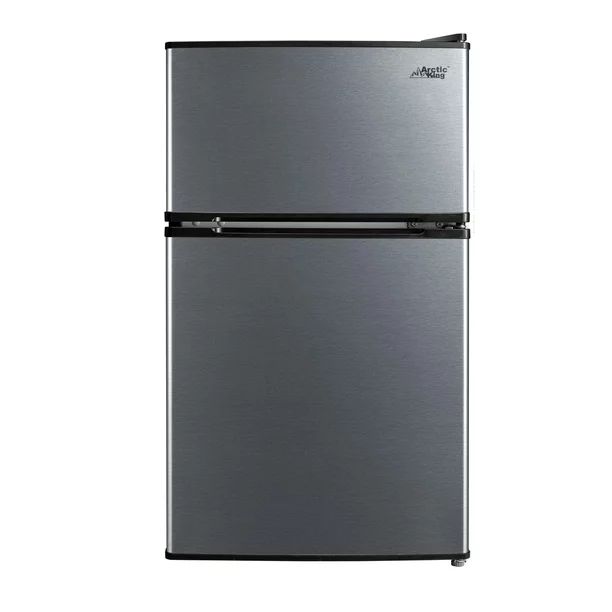 Arctic King 3.2 Cu ft Two Door Compact Refrigerator with Freezer, Stainless Steel, E-star - Walma... | Walmart (US)