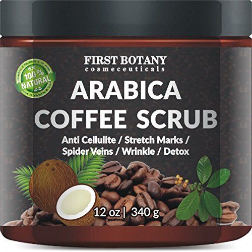 100% Natural Arabica Coffee Scrub with Organic Coffee, Coconut and Shea Butter - Best Acne, Anti Cel | Amazon (US)