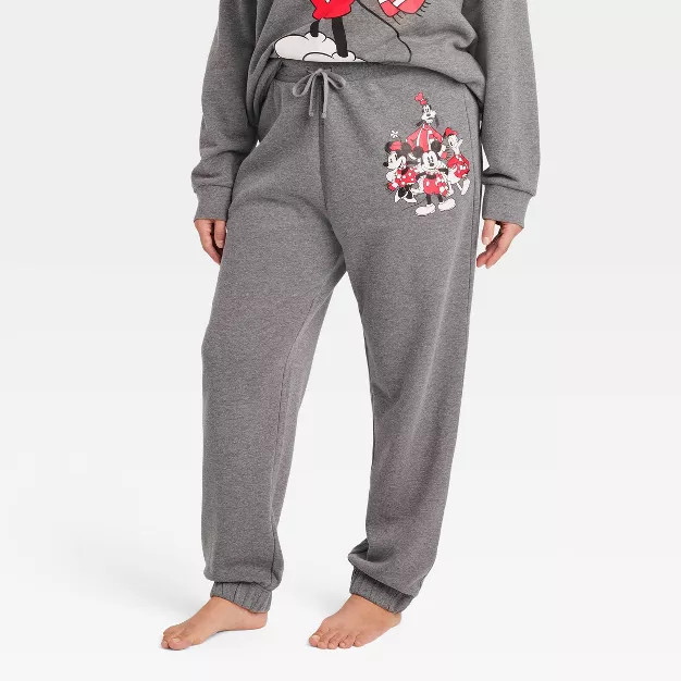 Adult Disney Mickey Mouse Graphic Jogger Pants - Charcoal Gray | Target