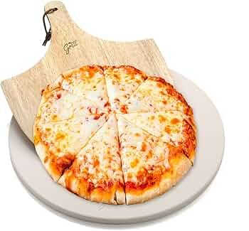 HANS GRILL PIZZA STONE | Circular Pizza Stone For Oven Baking & BBQ Grilling With Free Wooden Pee... | Amazon (US)