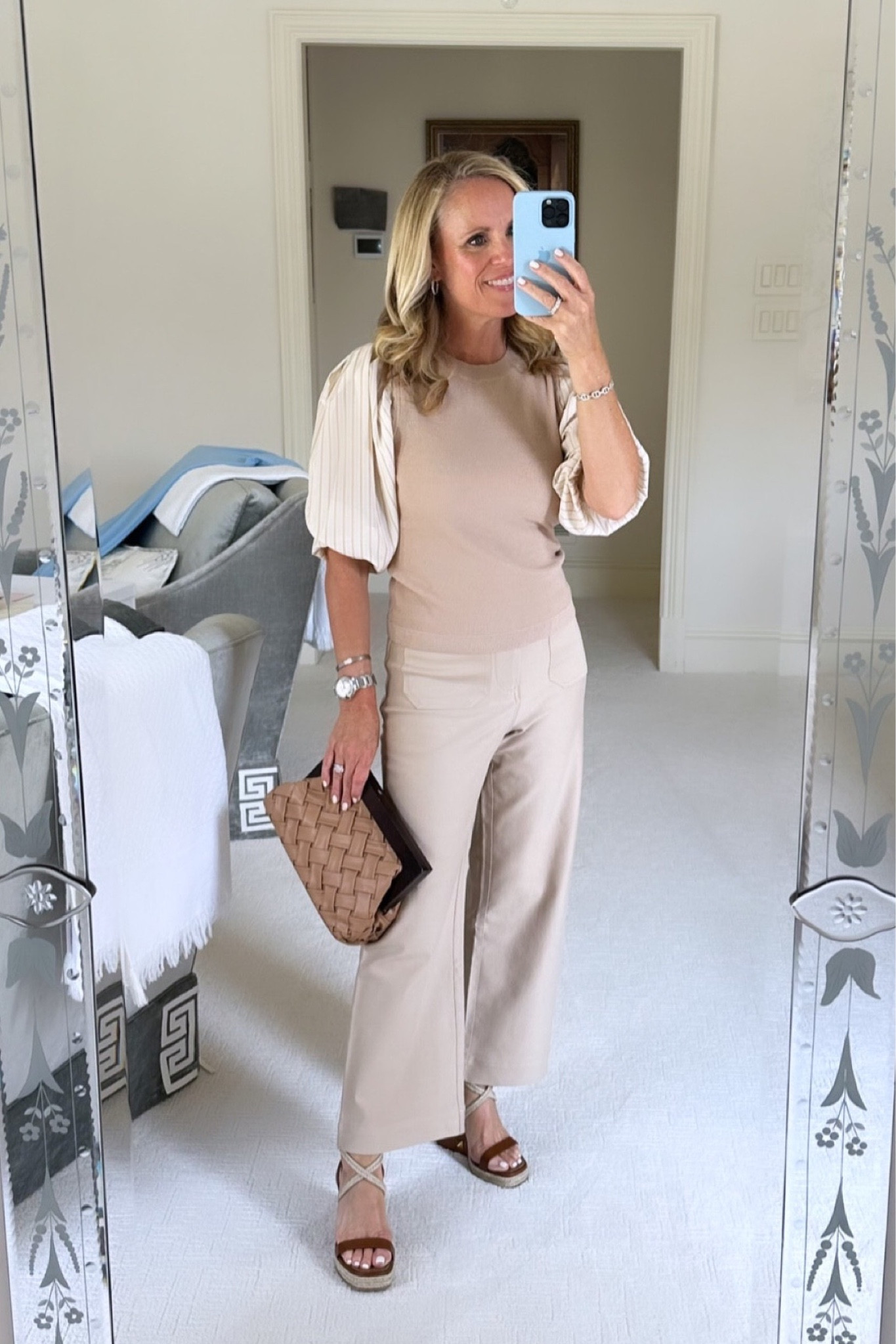 Gorgeous fall transition look!

Neutral sweater looks like layered top and sweater 
Light weight sweater
Cropped wide, leg, high waist pants 
Fit true to size from Avara 

#LTKSeasonal #LTKover40 #LTKstyletip