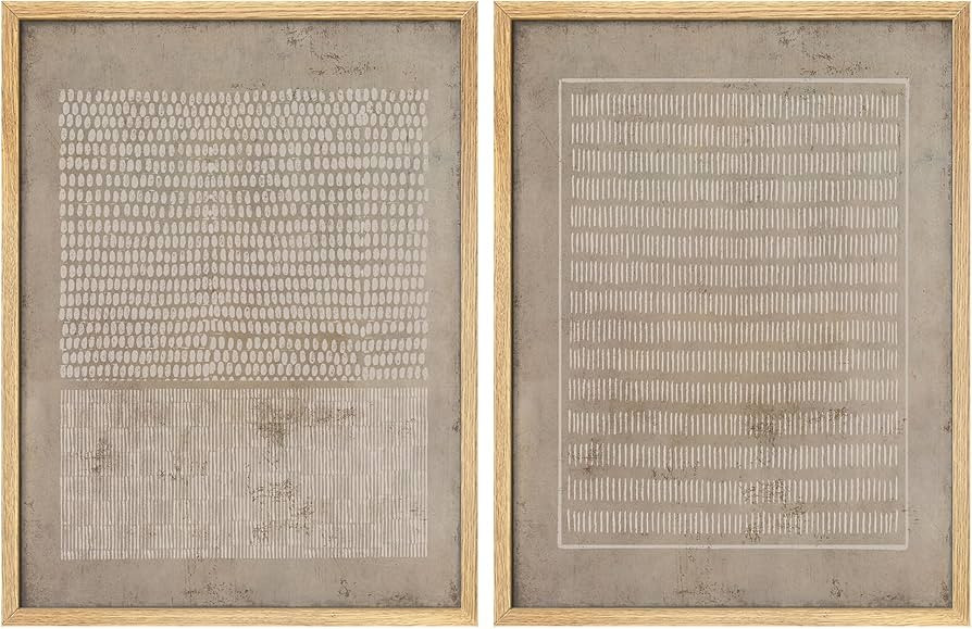 SIGNFORD Framed Canvas Wall Prints, Vintage Pattern Abstract Home Wall Art Decor Neutral Framed W... | Amazon (CA)