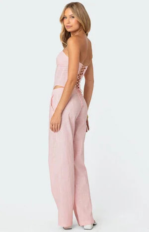 Edikted Arya Linen Look Pants | PacSun