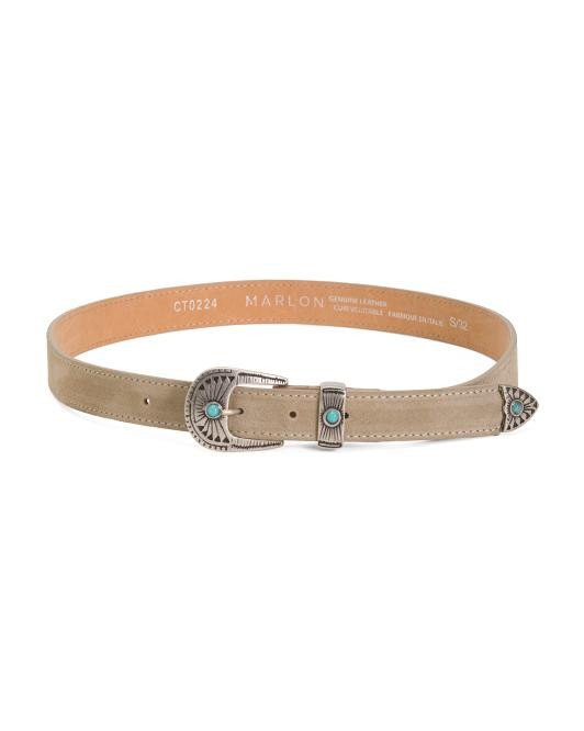 Made In Italy Suede Western Buckle Belt | TJ Maxx