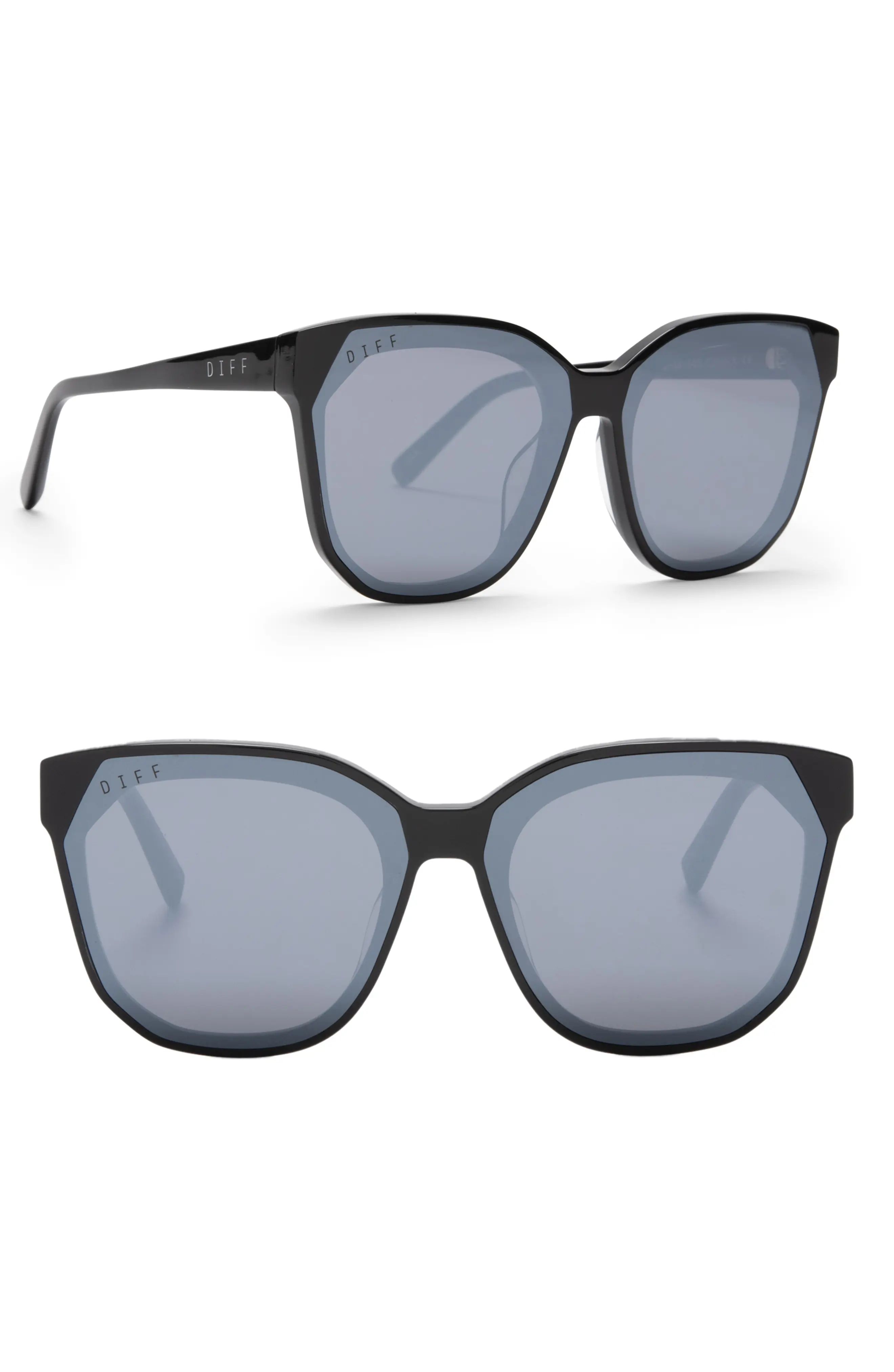 Women's Diff Gia 62mm Oversize Square Sunglasses - Black/ Grey | Nordstrom