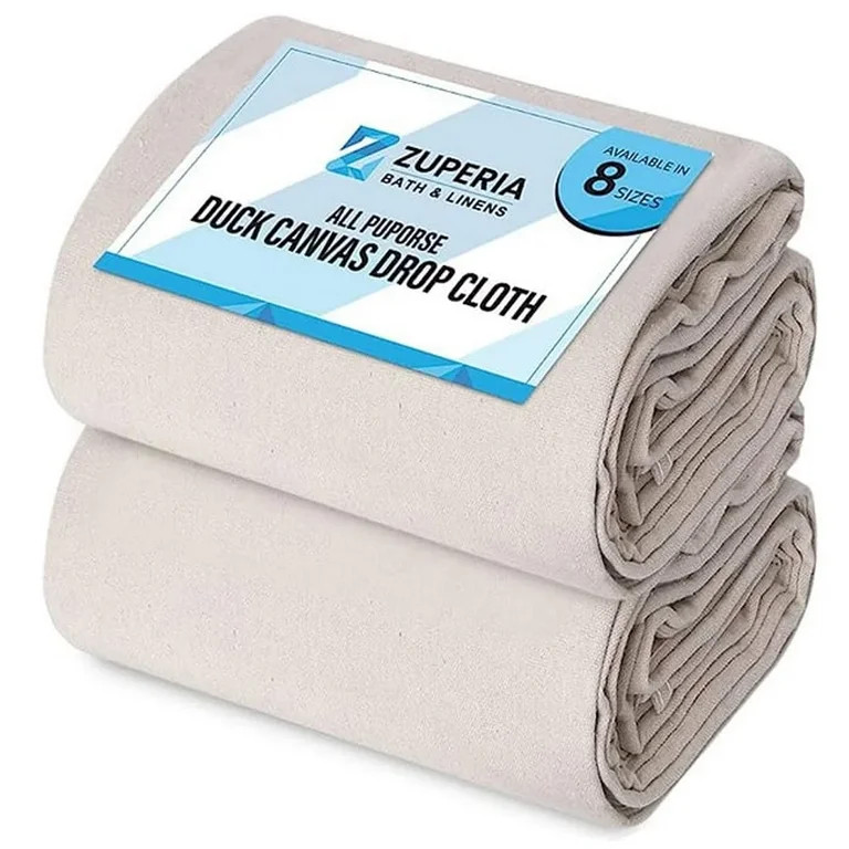 Zuperia Canvas Drop Cloth, 4x12 feet,Pack of 2, Pure Cotton Painters Drop Cloth for Furniture & F... | Walmart (US)