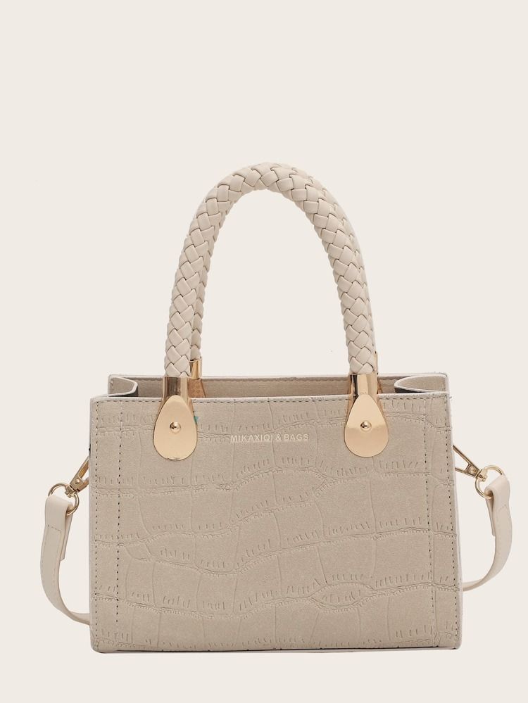 Croc Embossed Satchel Bag | SHEIN