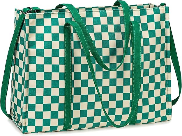 Laptop Tote Bag for Women Work 15.6 inch Canvas Shoulder Bags Computer Messenger Purse Teacher Ha... | Amazon (US)