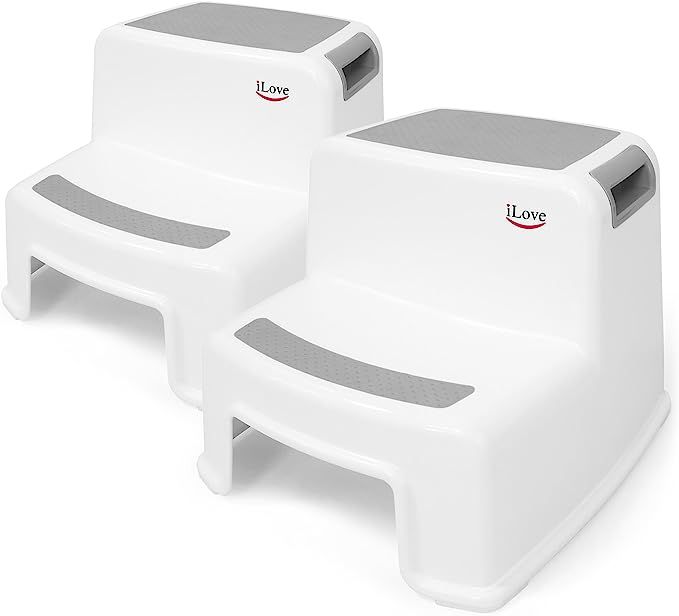 iLove 2 Step Stool for Kids and Toddlers, Bathroom and Toilet Stool for Potty Training, Slip-Resi... | Amazon (US)