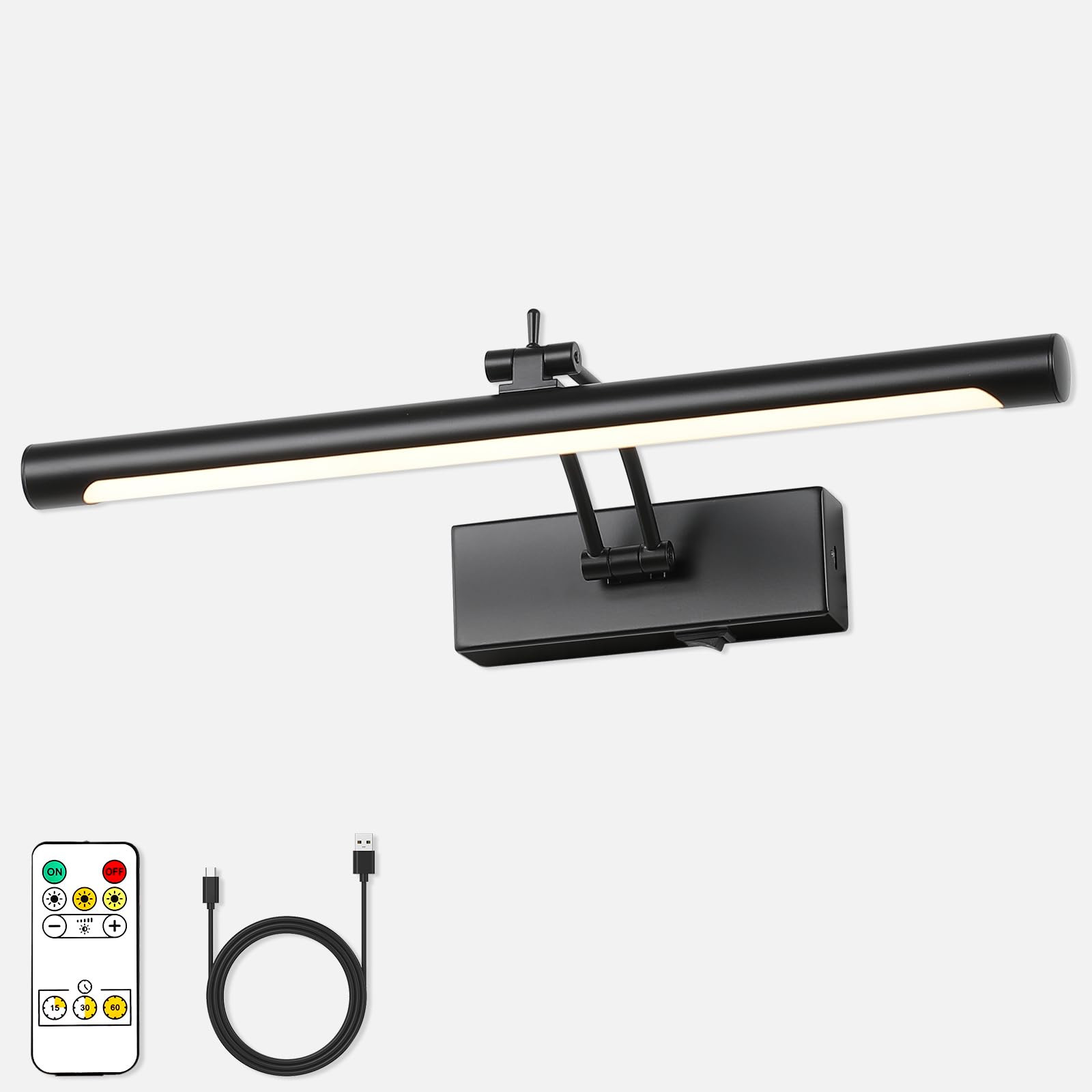 Wireless Picture Light for Wall Battery Powered Picture Light with Remote and Timer,15.75in Galle... | Amazon (US)