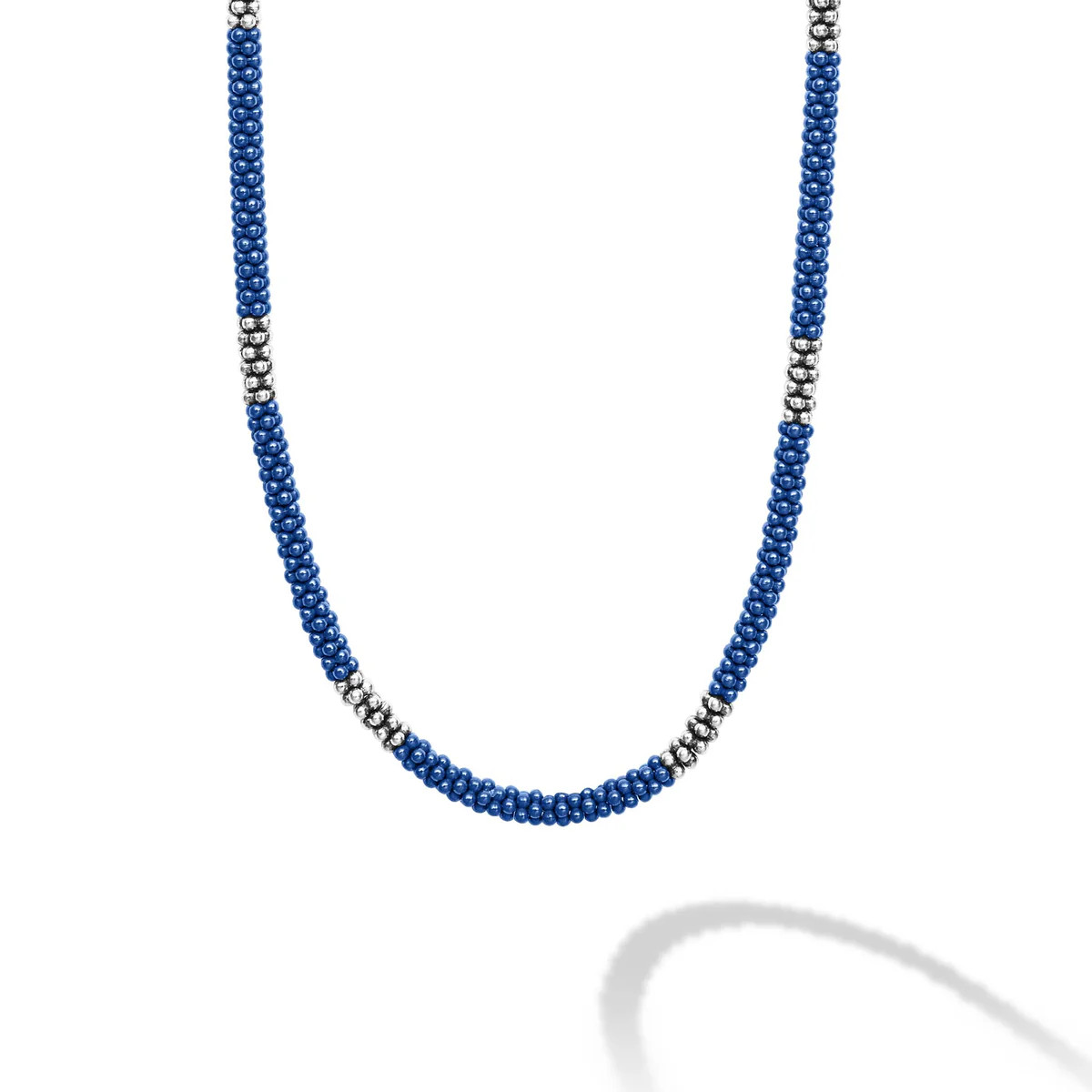 Silver Station Ceramic Beaded Necklace 3mm | LAGOS