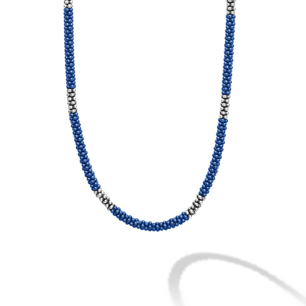 Silver Station Ceramic Beaded Necklace 3mm | LAGOS
