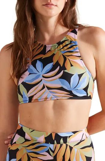High Neck Floral Print Bikini Top | Nordstrom