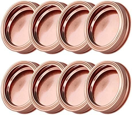 JEATHA 8 Pack Stainless Steel Mason Jar Lids Reusable and Leak Proof Canning Jar Lid Storage Caps... | Amazon (US)