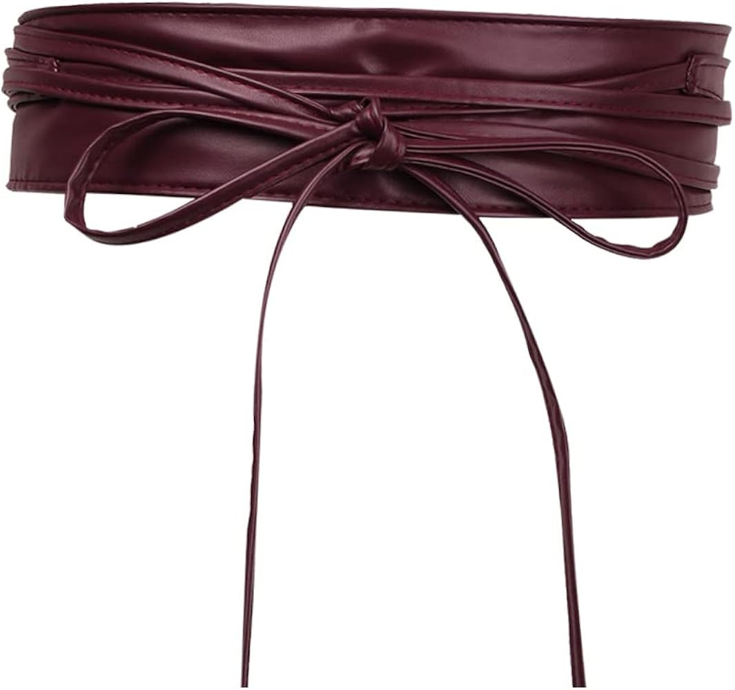 Earnda Women Fashion Obi Belt Faux Leather Wide Wrap Waist Cinch Belt for Dress | Amazon (US)