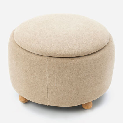 Beige Corduroy Storage Stool 40x50cm | TK Maxx