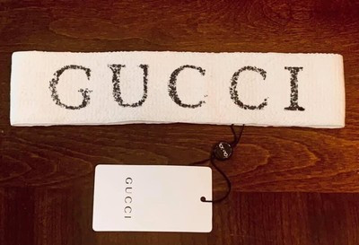 White Logo Gucci Headband Authentic Brand New- | eBay US