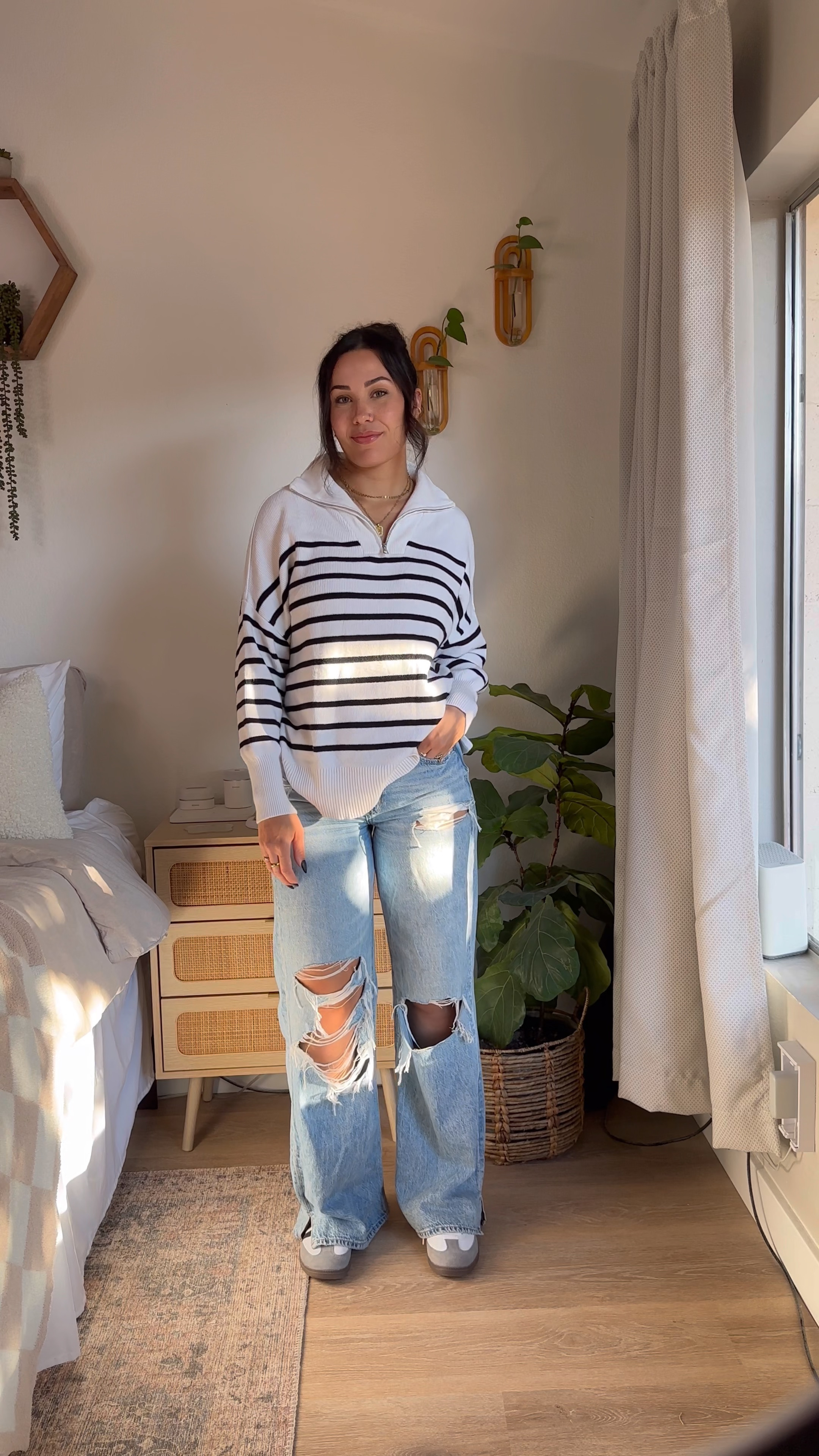 Top : medium , Bottoms : 4/27L Shoes : women’s 10 ( run a tiny bit big but still wouldn’t size down). Love this outfit 🫶🏽 fall outfit , winter outfit , errands outfit , daily outfit , affordable outfit , baggy jeans outfit , easy outfit idea , Pinterest outfit idea , Amazon outfit idea 

#LTKfindsunder50 #LTKVideo #LTKSeasonal