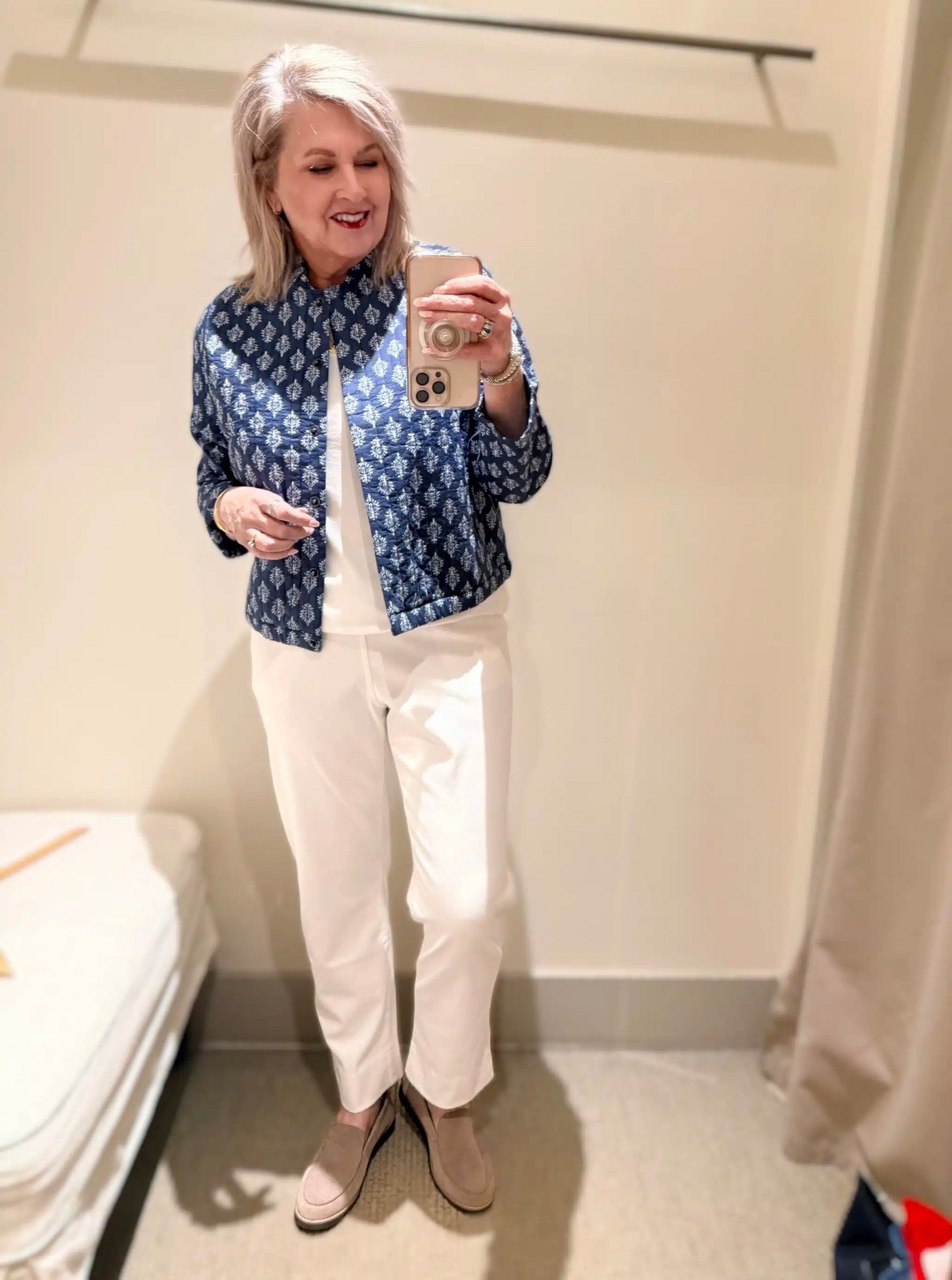 Quilted jackets are trending for Spring and I have found some great ones. This blue is simple enough that I can wear it often, but adds a pop of color to a simple outfit. My jeans are a softer material and comfortable for everyday wear. Jacket size small | pants size medium 

#LTKWorkwear #LTKootd #LTKOver40