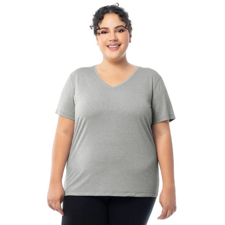 Athletic Works Women's and Women's Plus Core Active V-Neck T-Shirt, Sizes XS-4X | Walmart (US)