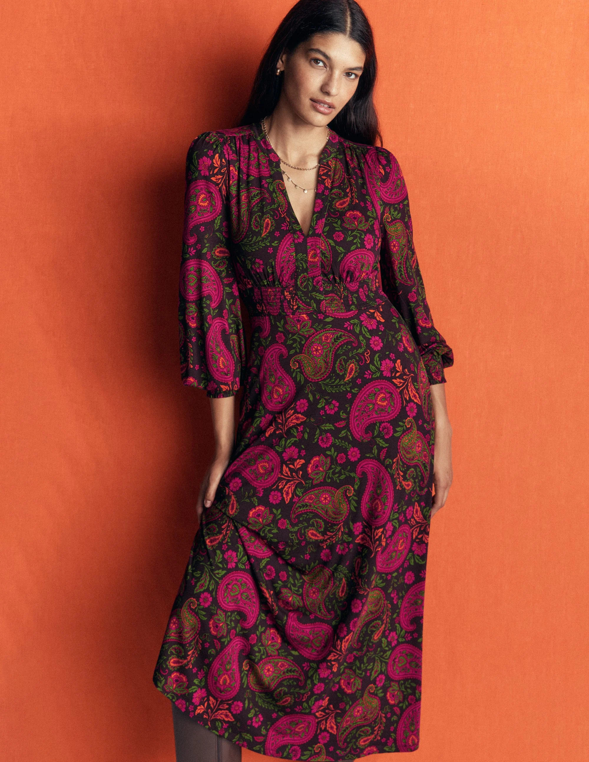 Boden Women's Georgia Jersey Midi Dress | Size 8 | Boden (US)