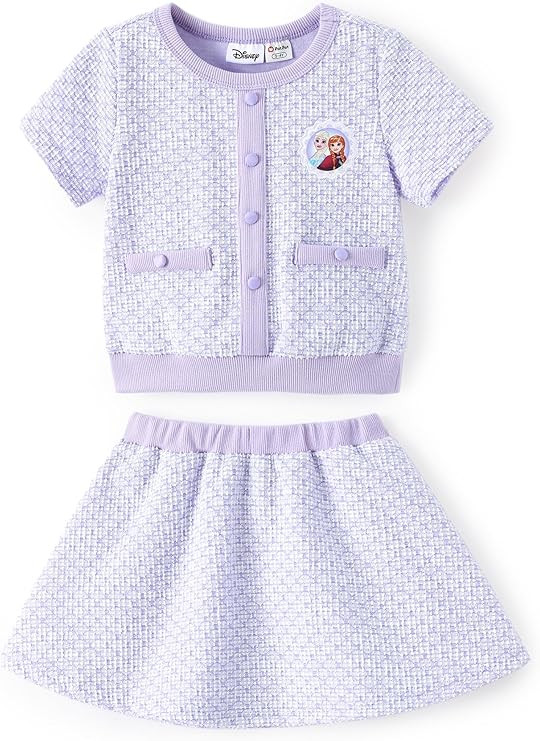 Disney Frozen Elsa Stitch Princess Moana Minnie Toddler Girl 2 Piece Outfit Kid Pearl Button Knit... | Amazon (US)