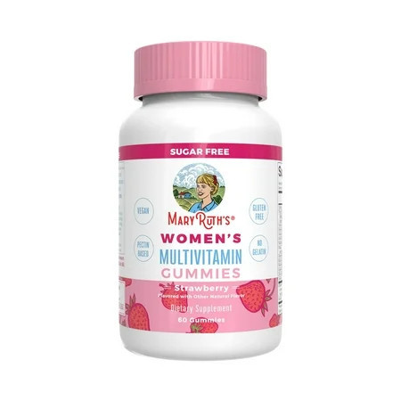MaryRuth Organics Vegan Women's Multivitamin Gummies - Strawberry, Vitamin D3, Iodine, 60 Ct | Walmart (US)