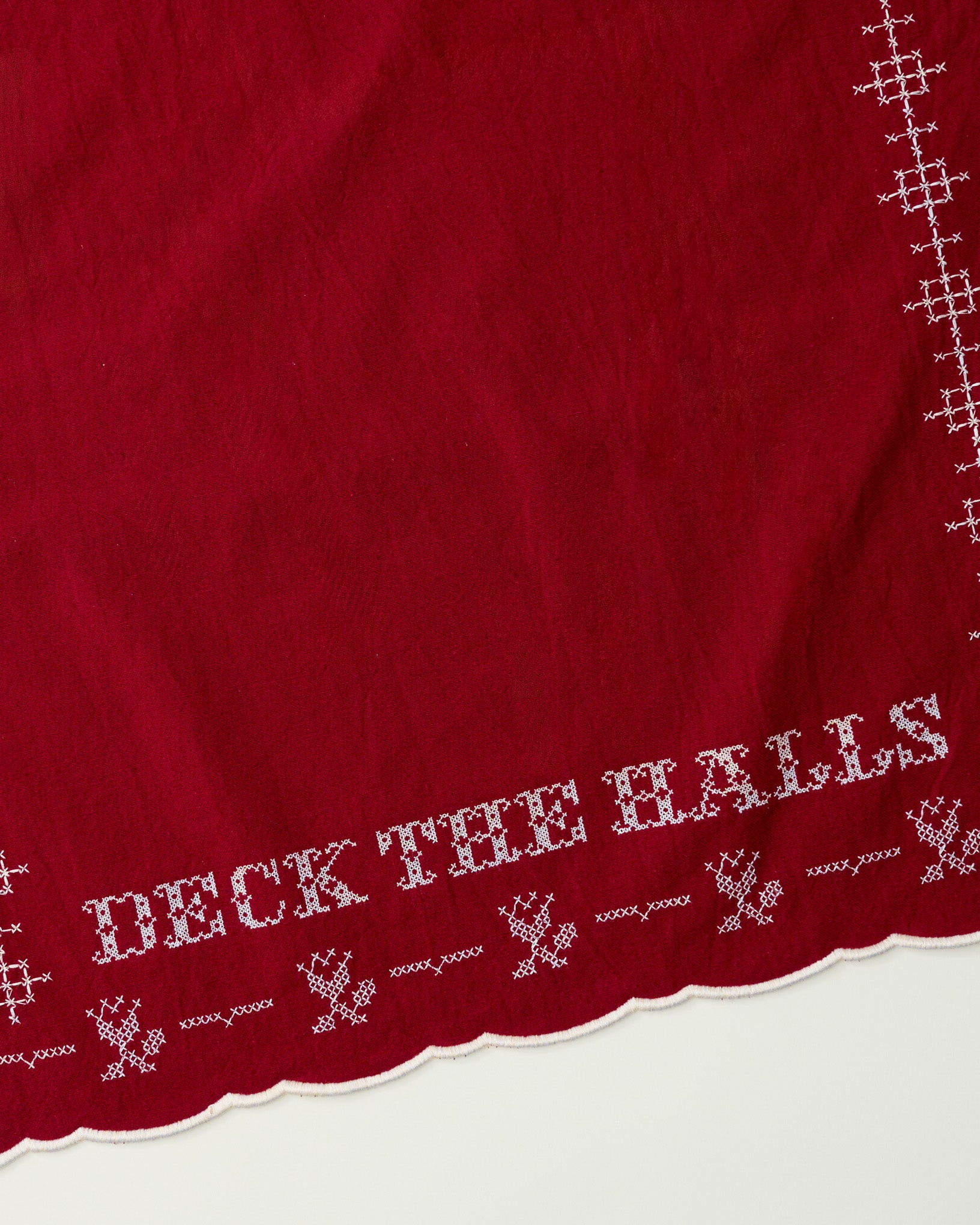 Cross Stitch Deck the Halls Tea Towel | Magnolia