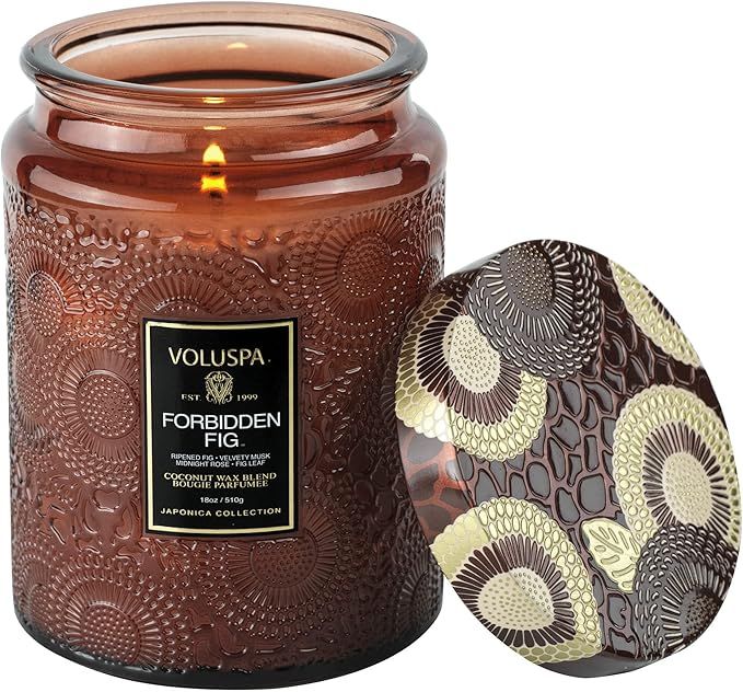 Voluspa Forbidden Fig, Large Candle Jar, 18 oz, 100 Hour Burn Time, All Natural Wicks and Coconut... | Amazon (US)