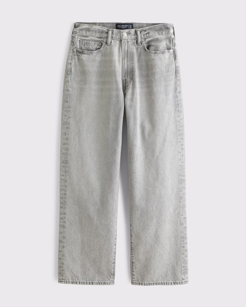 Abercrombie & Fitch Men's Baggy Jean in Light Gray Wash - Size 32 X 30 | Abercrombie & Fitch (US)