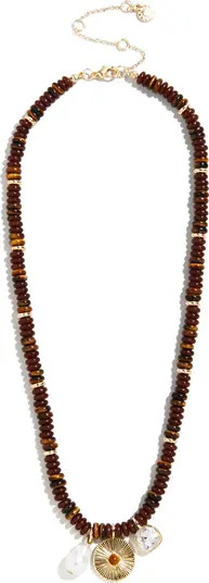 Malia Tiger's Eye Charm Necklace | Nordstrom