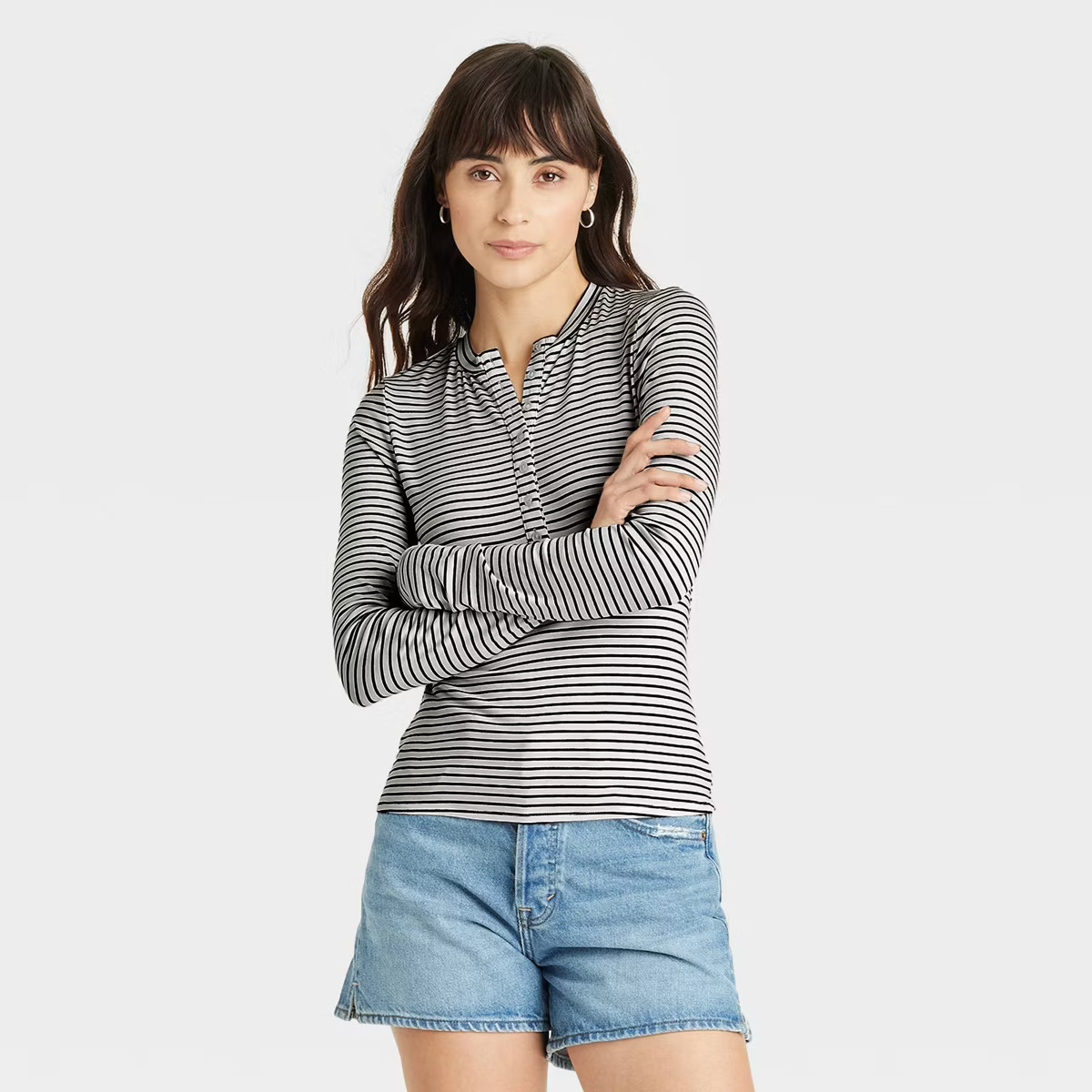 Women's Long Sleeve Henley Neck T-Shirt - Universal Thread™ | Target