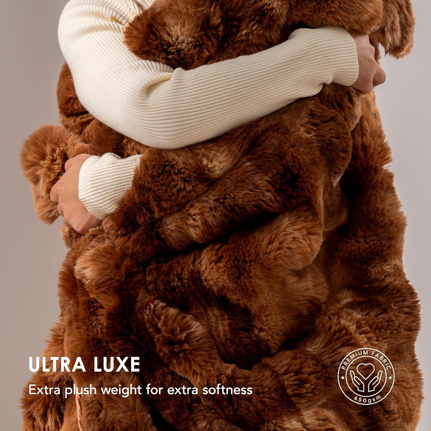 EVERGRACE Ultra Soft Luxury Fluffy Ridgeline Faux Rabbit Fur Throw Blanket, Thick Warm Fuzzy Blan... | Amazon (US)