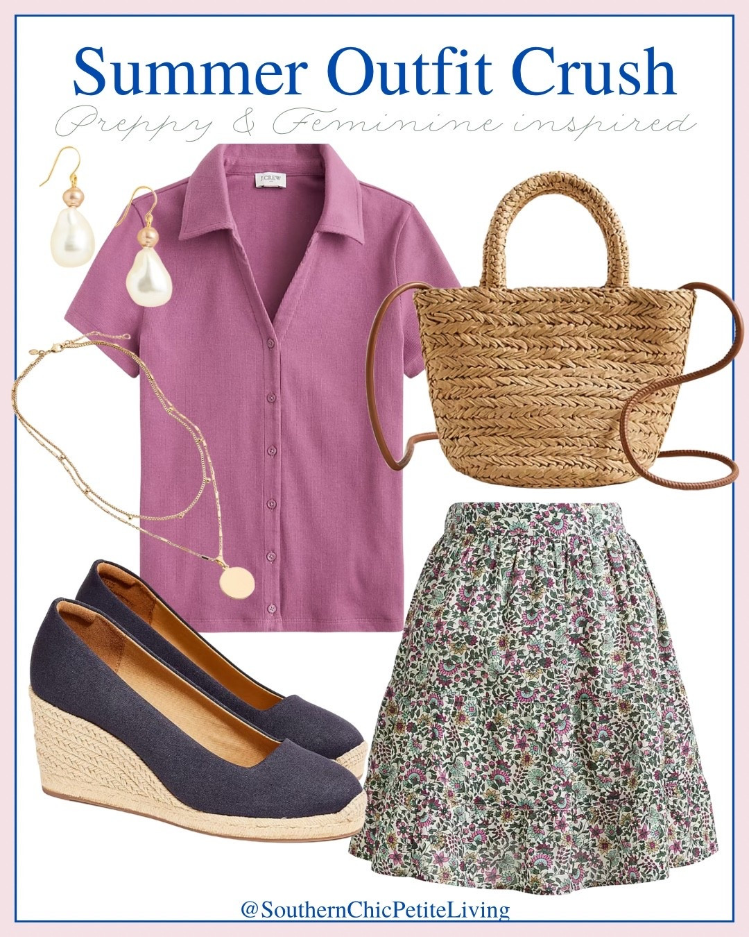 Summer outfit crush with preppy & feminine finds 🌸🌷💕

J.Crew Factory outfit • Preppy summer style • Grand-millennial fashion •Feminine outfit inspiration • Woven summer bag • Floral skirt outfit • Casual summer wedges

#SummerOutfitInspo #JcrewFactoryFinds
#PreppyStyle #GrandmillennialStyle
#FeminineStyle #OutfitInspo
#OOTDInspo #PreppyAndFeminine
#SummerWardrobe #CuratedStyle
#LikeToKnowIt #LTKOutfit
#LTKUnder100 #StyleCollage
#DailyOutfitInspo #SouthernStyle


#LTKHome #LTKFindsUnder100 #LTKWorkwear